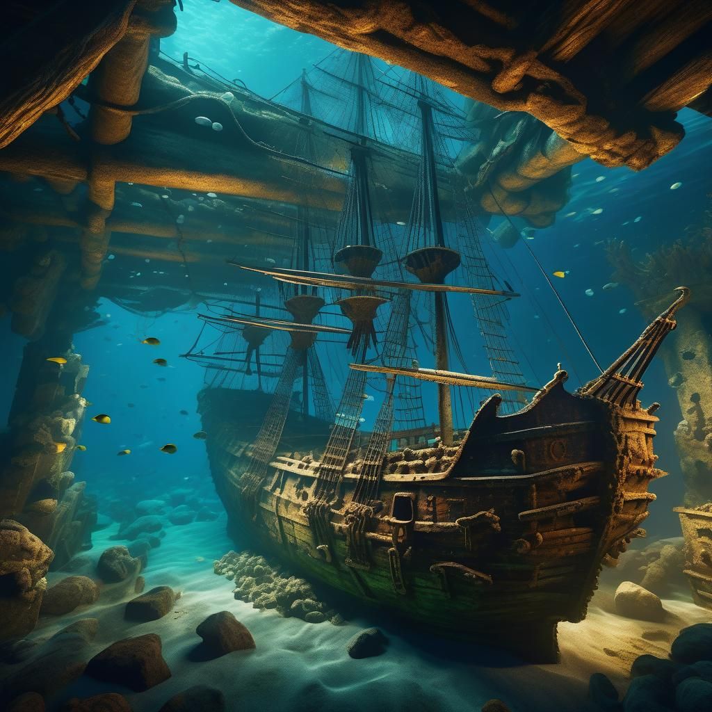 Underwater Shipwreck of Swedish warship Vasa, 1628
