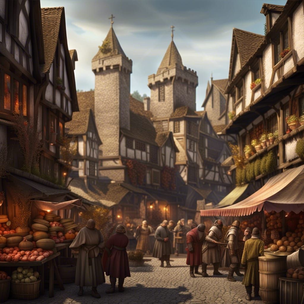 Medieval Market - AI Generated Artwork - NightCafe Creator