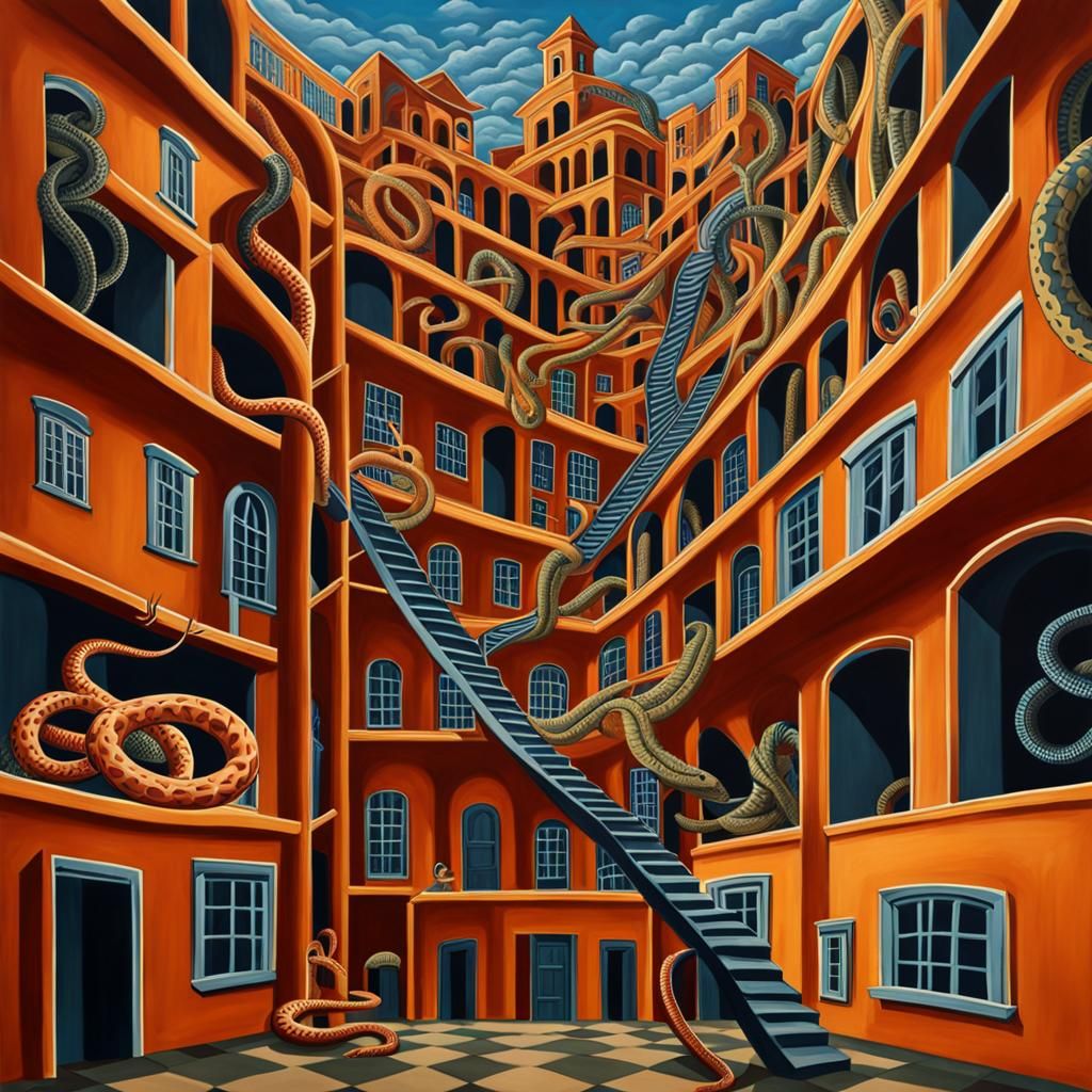 Snakes & Ladders AI Generated Artwork NightCafe Creator