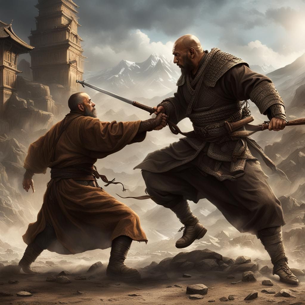 Baruuk the monk fighting a trespasser