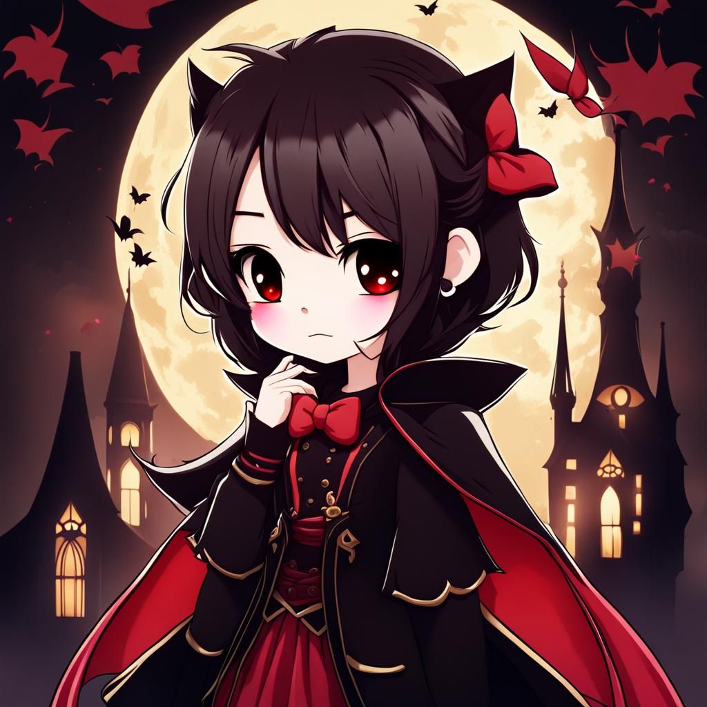 Vampire, Kawaii, anime, chibi, disney, cartoon - AI Generated Artwork -  NightCafe Creator