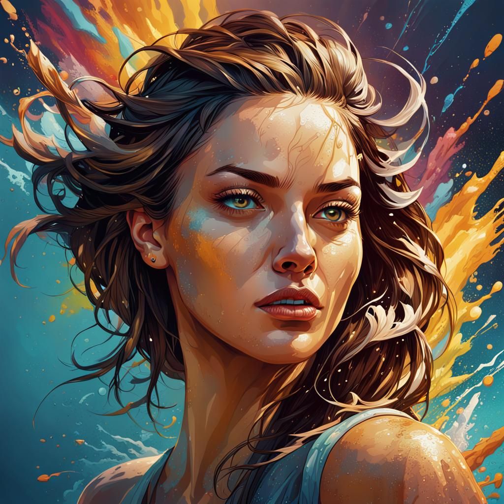 Illustration of a beautiful young woman