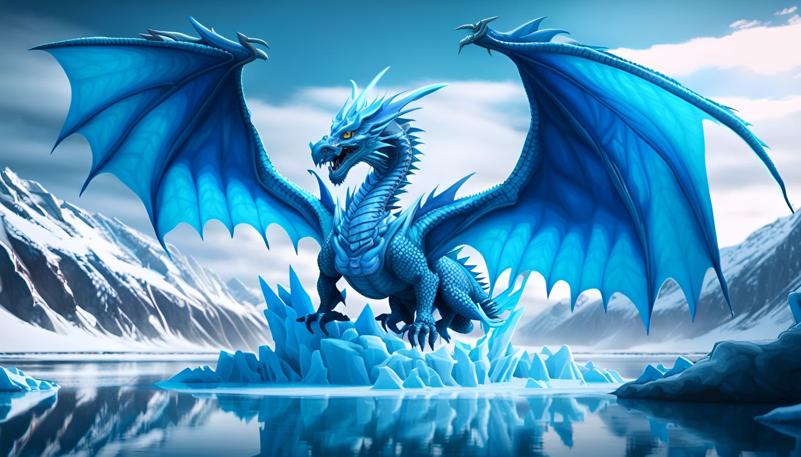 Ice Dragon - AI Generated Artwork - NightCafe Creator