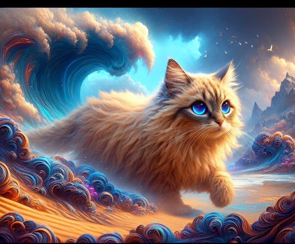 Fantasy Concept Art: Adorable Sand Cat in 8k