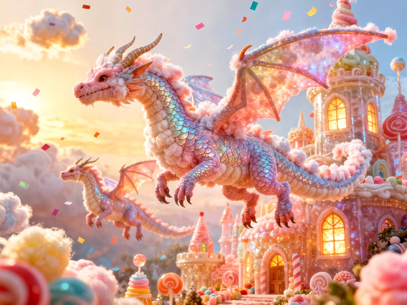 Cotton Candy Dragons  by @Hallkatla