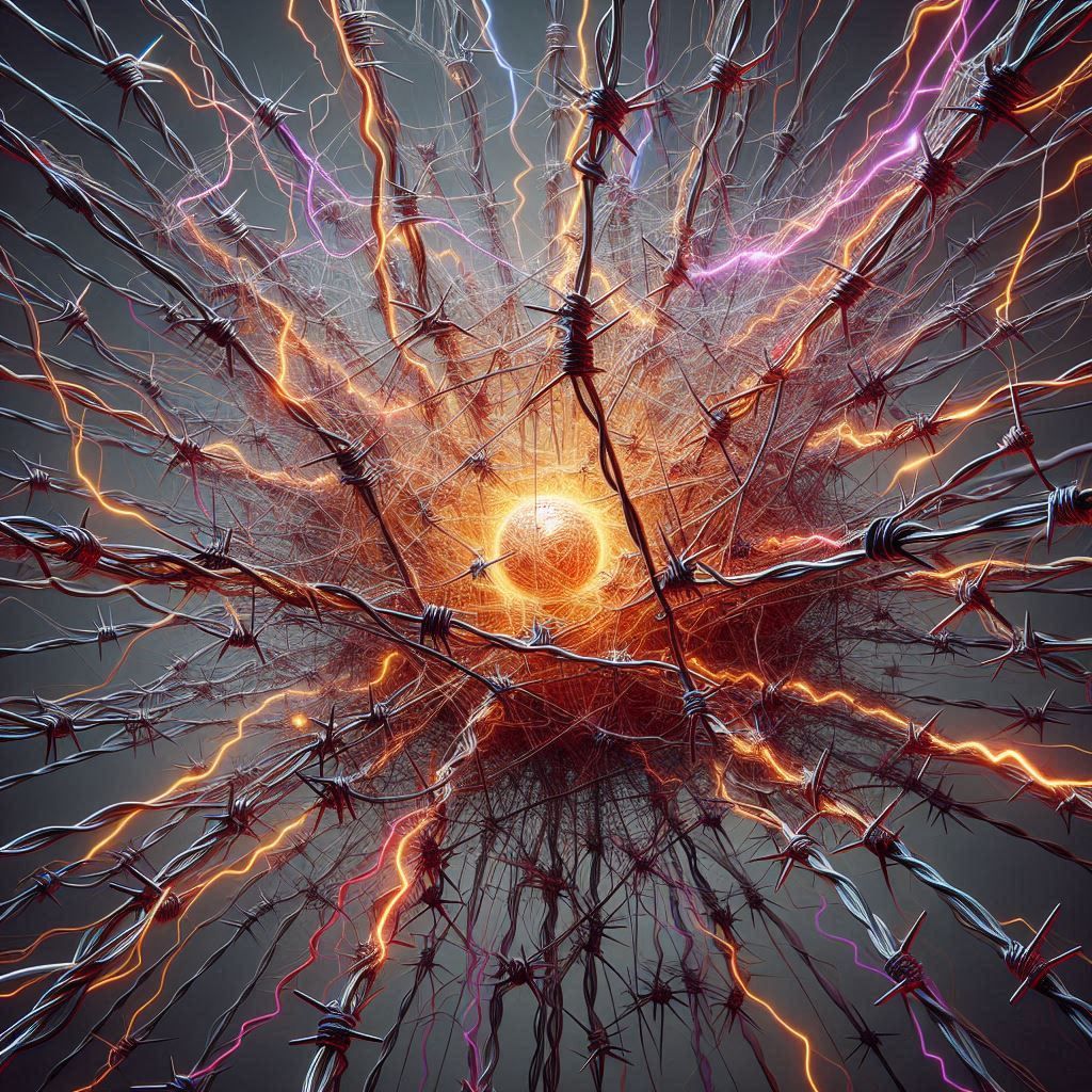 I'm a tangled ball of anxiety, bristling and sparking  by @BunnyFooFoo