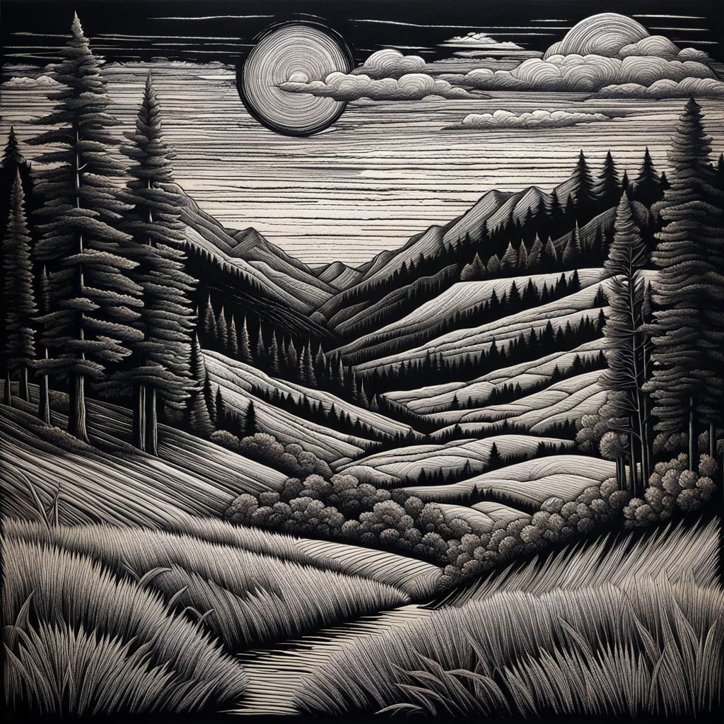 "extremely detailed scratch art/crayon etching, cold wax painting
