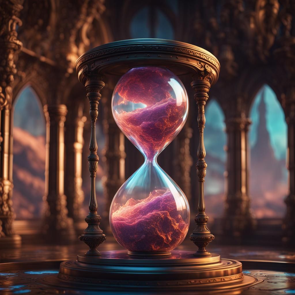 Holographic Hourglass - AI Generated Artwork - NightCafe Creator