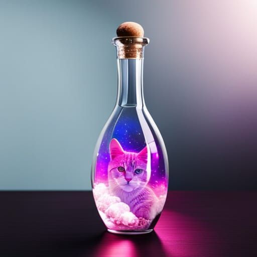 Cat in a Bottle AI Generated Artwork NightCafe Creator