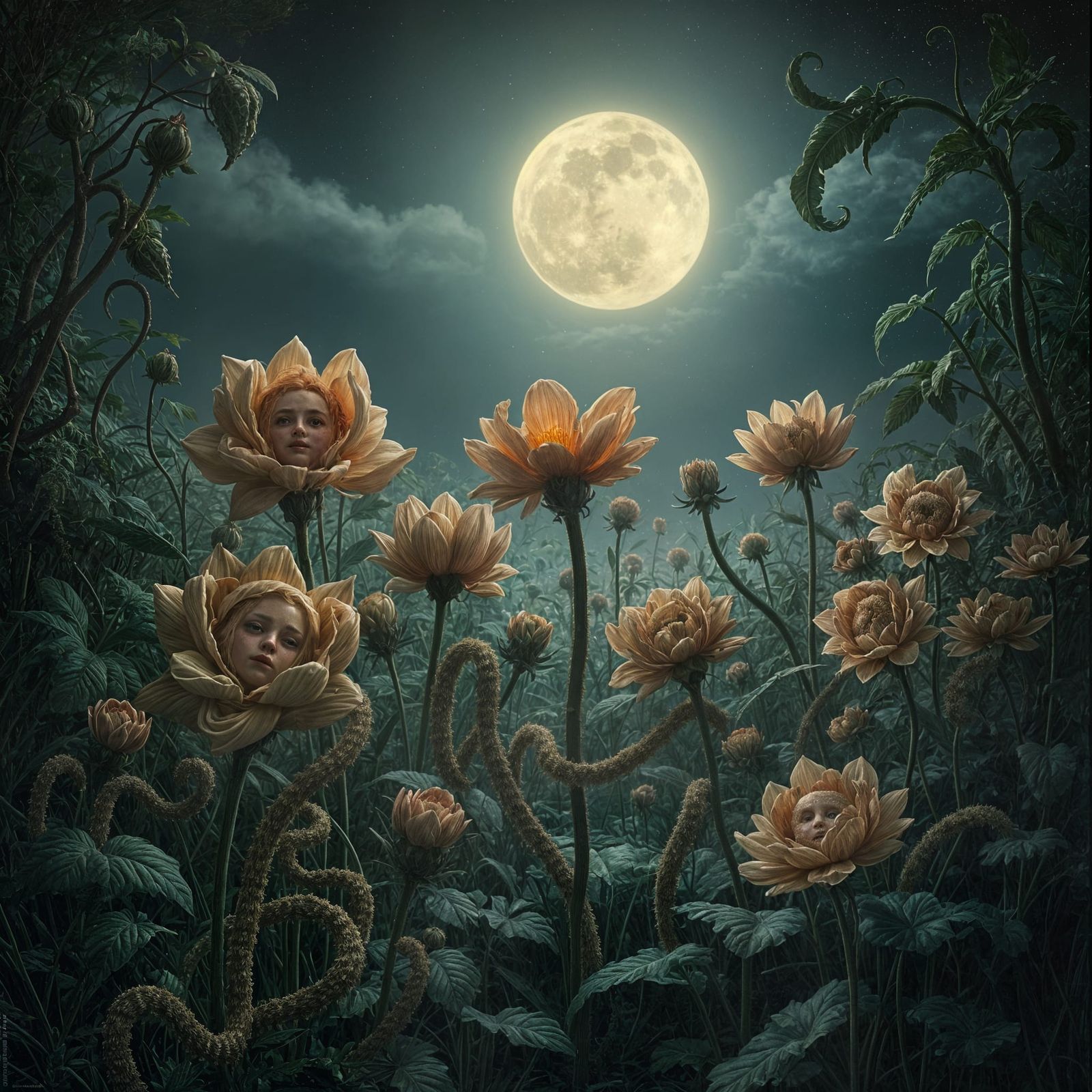 Garden of faces  by @Hooper_Peel