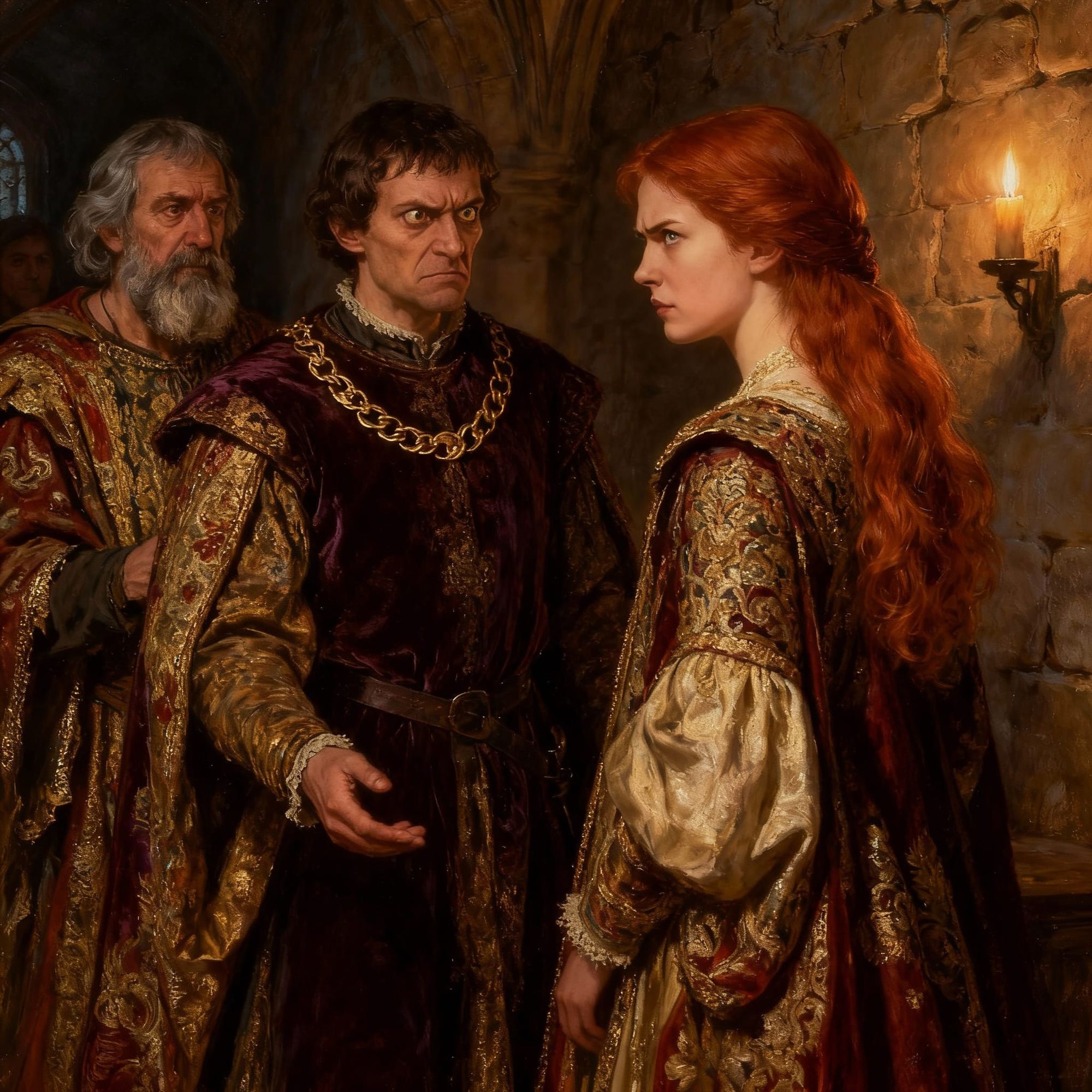 use the younger man in rich costume in the second picture to replace the younger man in the first image  - Start Image 2