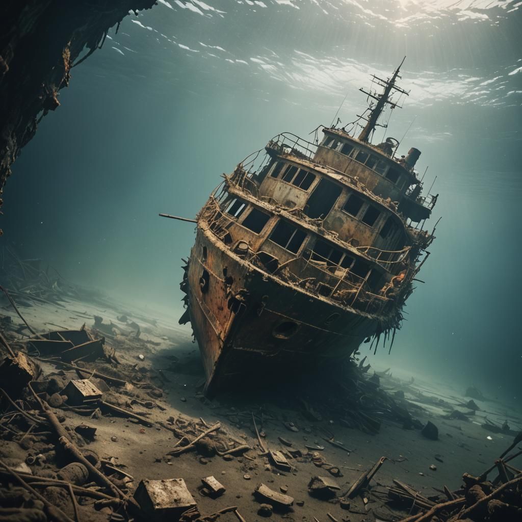 Destroyed and Sunken vessel  by @undefined