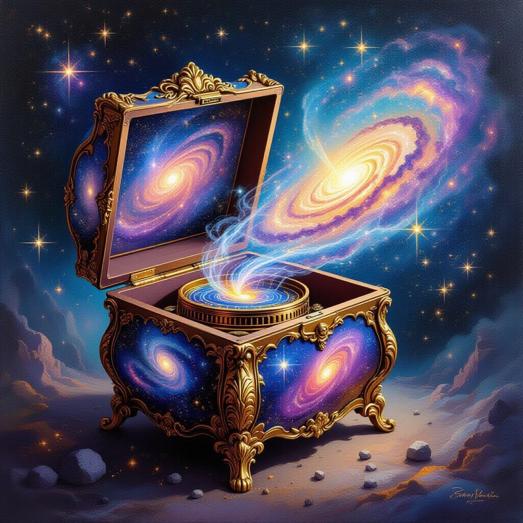 Cosmic Music Box Reveals Swirling Galaxies