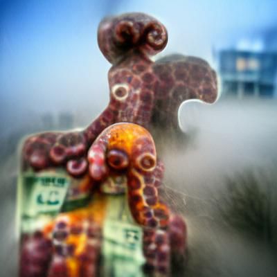Cubist Octopus Shallow Depth of Field Fog