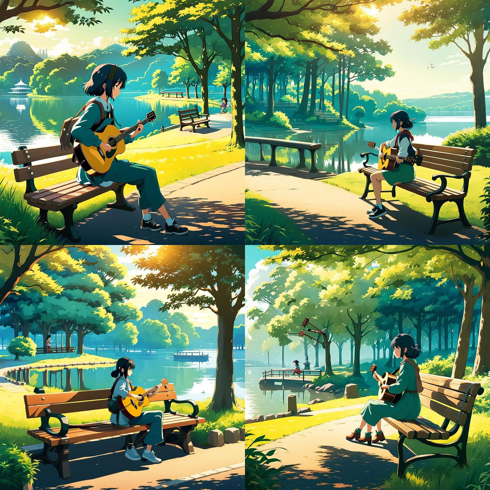 girl playing guitar