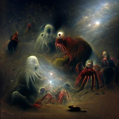 cosmic horror meeting in the edge of universe