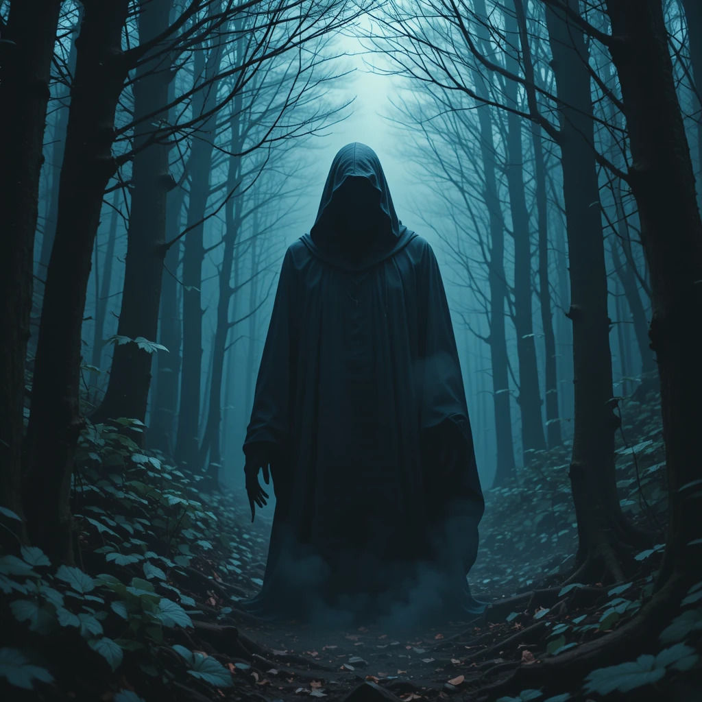 Sinister hooded figure