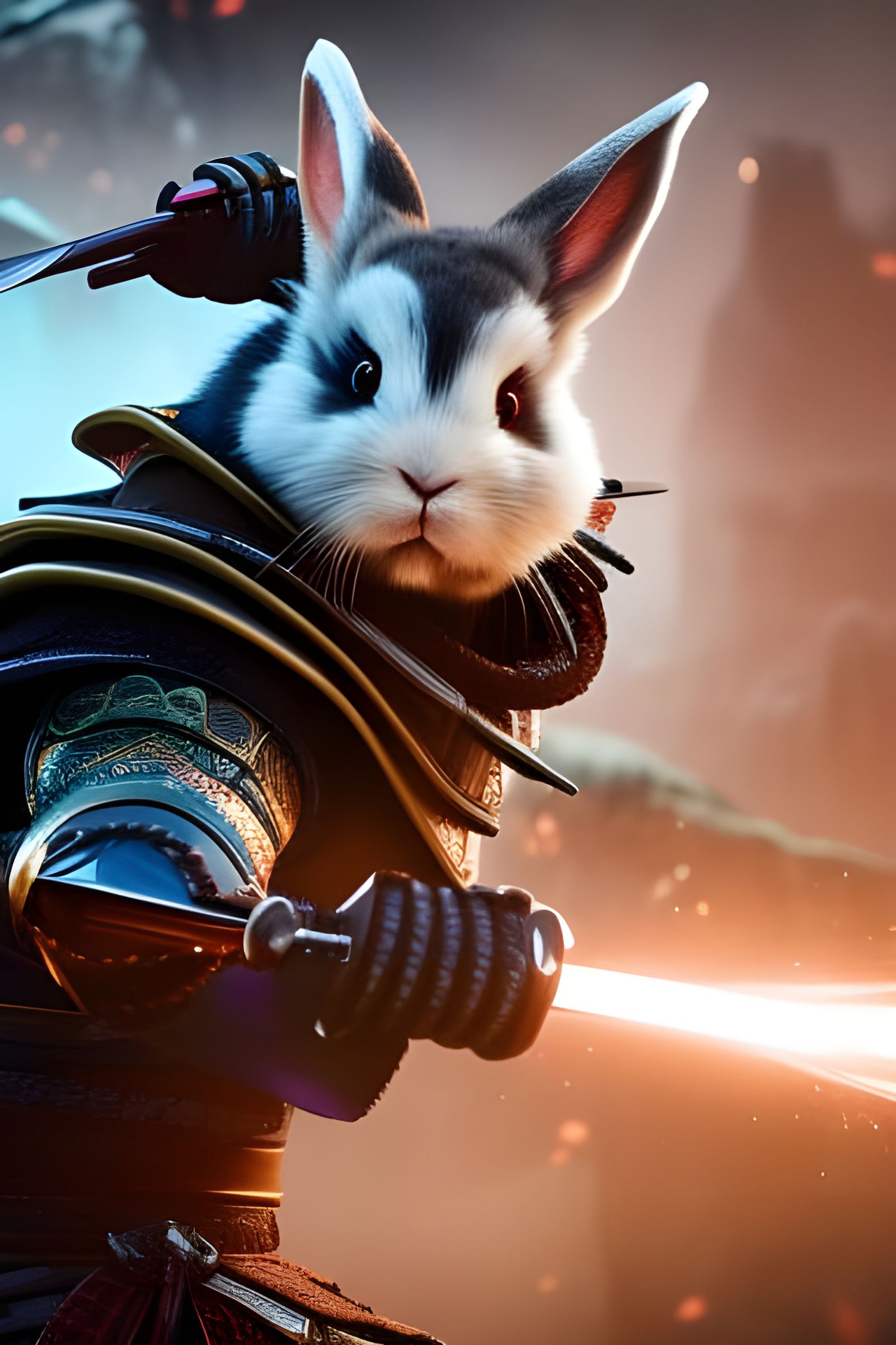 The Legendary Rabbit Samurai AI Generated Artwork NightCafe Creator