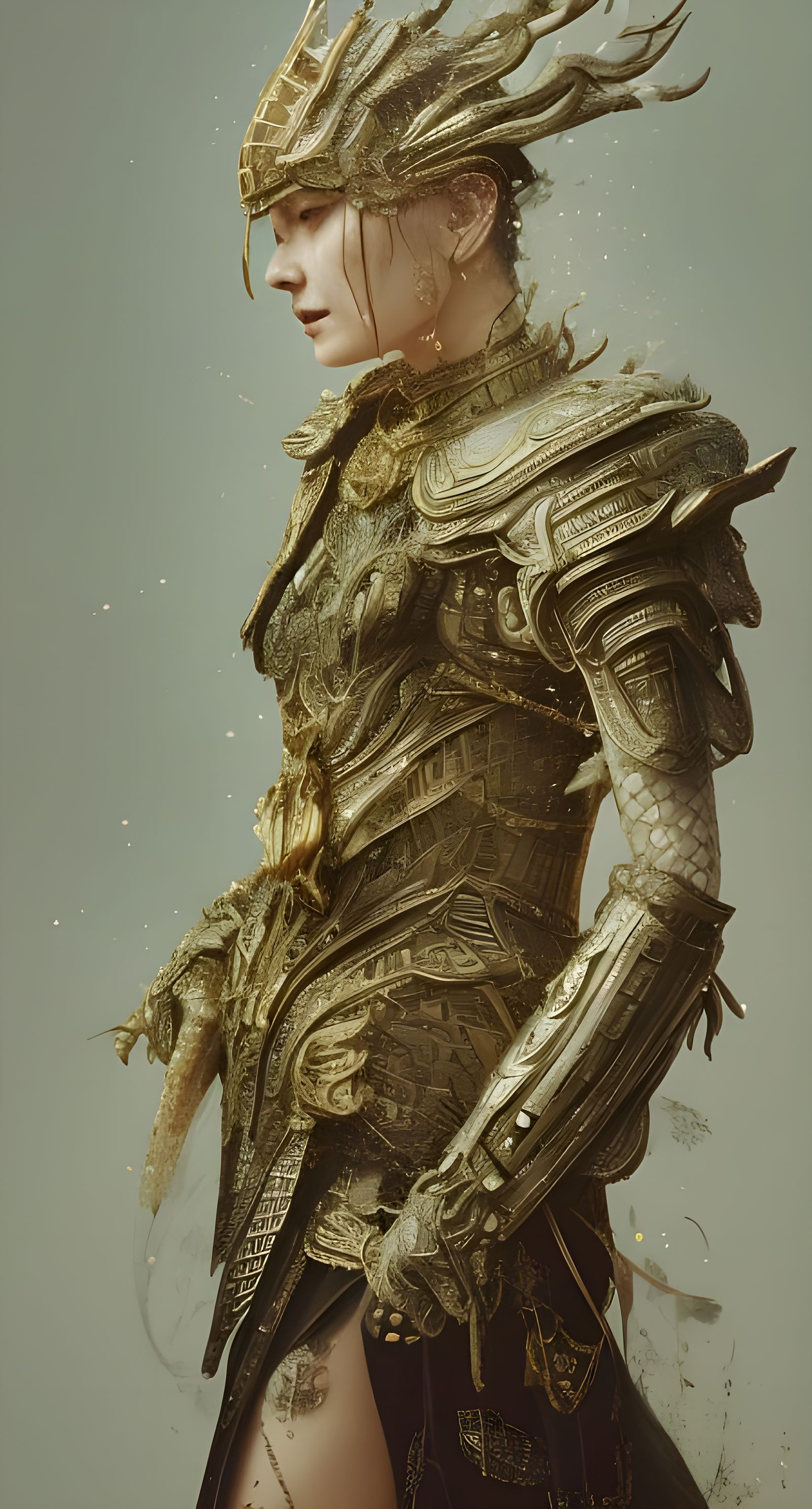 Golden dragon of the river bend  by @That one guy 