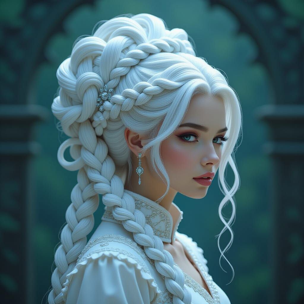 coiffure Tresses complexe  urbaine tissées dans des nuances de blanc  by @Miss Dragons