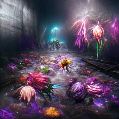 flowers in the abyss 8k resolution concept art
