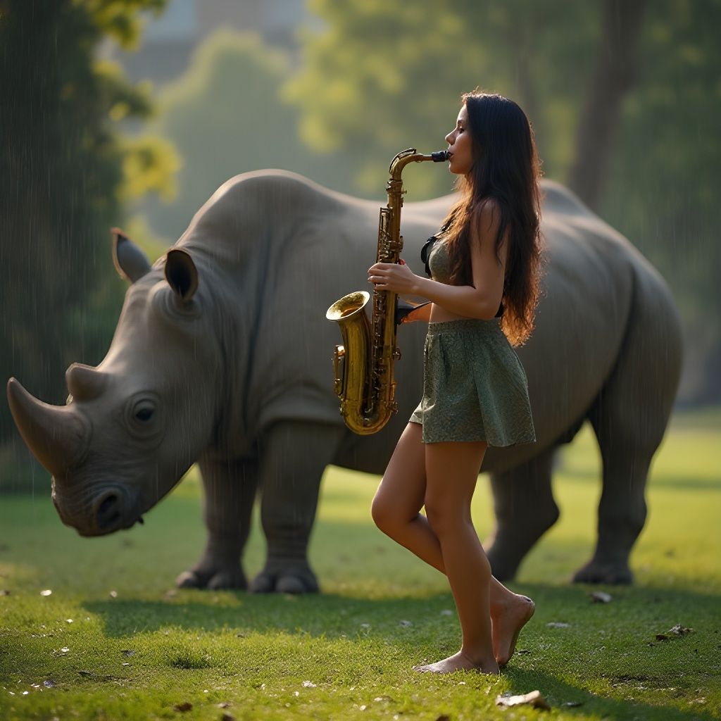 saxophone with rhinos