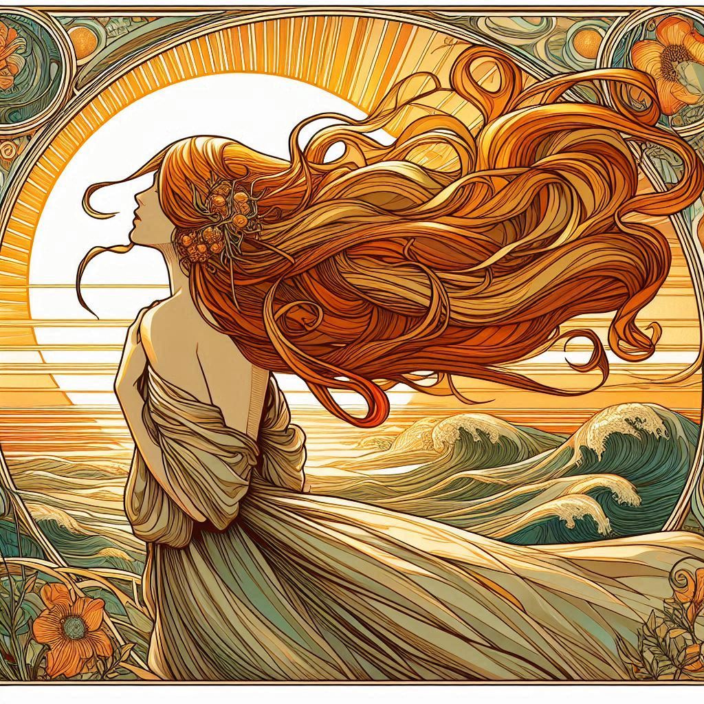 Girl and sunset