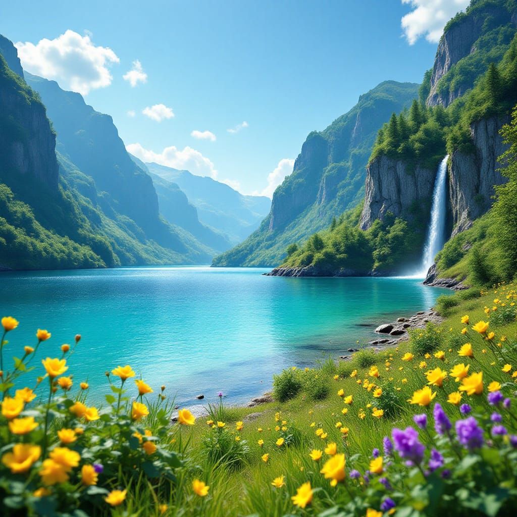 Norway fjord in summer