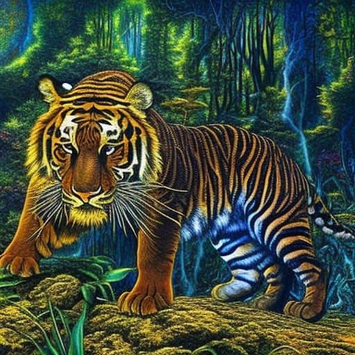 Blake: Tyger, tyger, burning bright, In the forest of the ni...