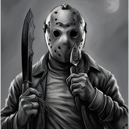 Jason Voorhees is waiting - AI Generated Artwork - NightCafe Creator