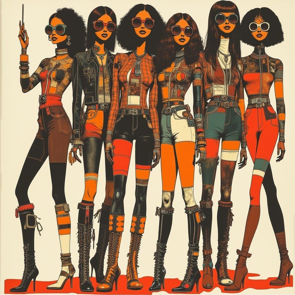 <lora:Ad70s:1.0> album art for the indie female nursepunk band "The Syringes"