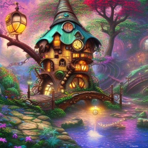 Charming Fairy Cottage - AI Generated Artwork - NightCafe Creator