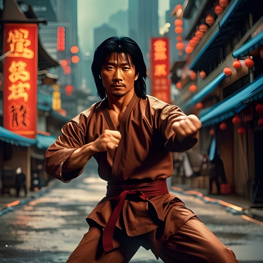 A kung-fu fighter from an 80s Hong Kong movie - AI Generated Artwork -  NightCafe Creator