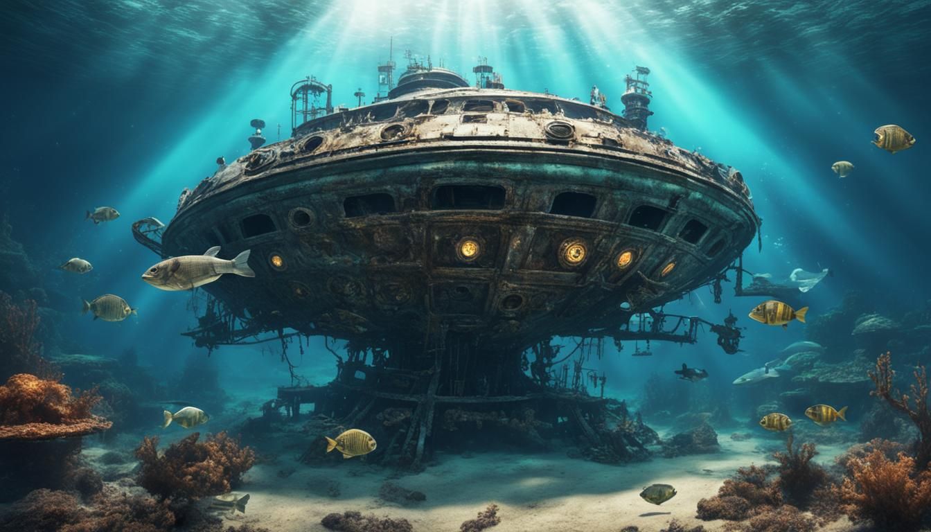 Underwater Shipwrecks, pause on the bottom, ancient crashed ...