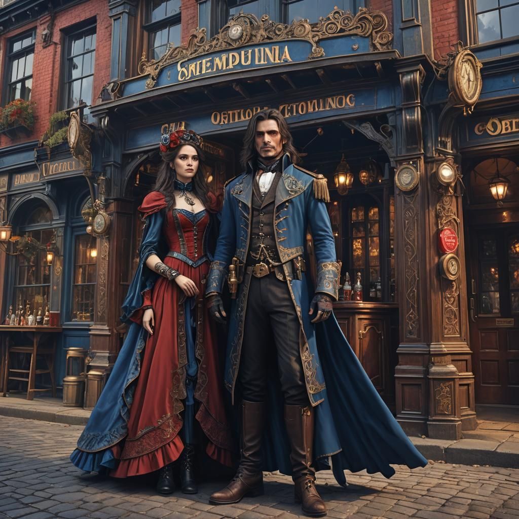A steampunk-couple