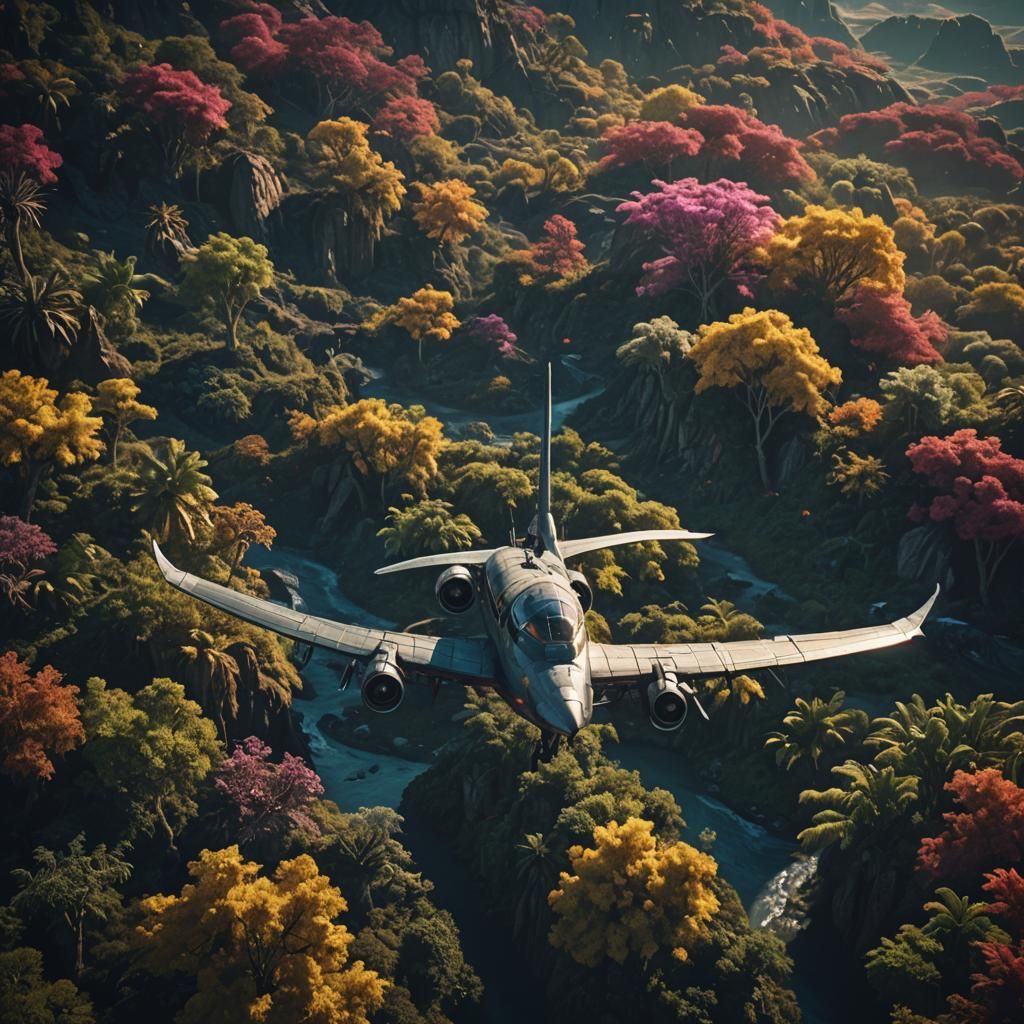 Flight by night on planet Srft with lots of ancient animals ...