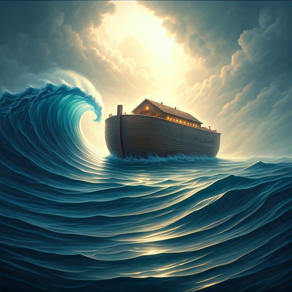 Noah's Ark in Golden Light