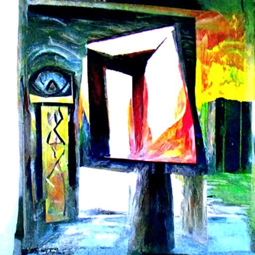 Soul Entrance: Expressionist Oil Painting on Canvas
