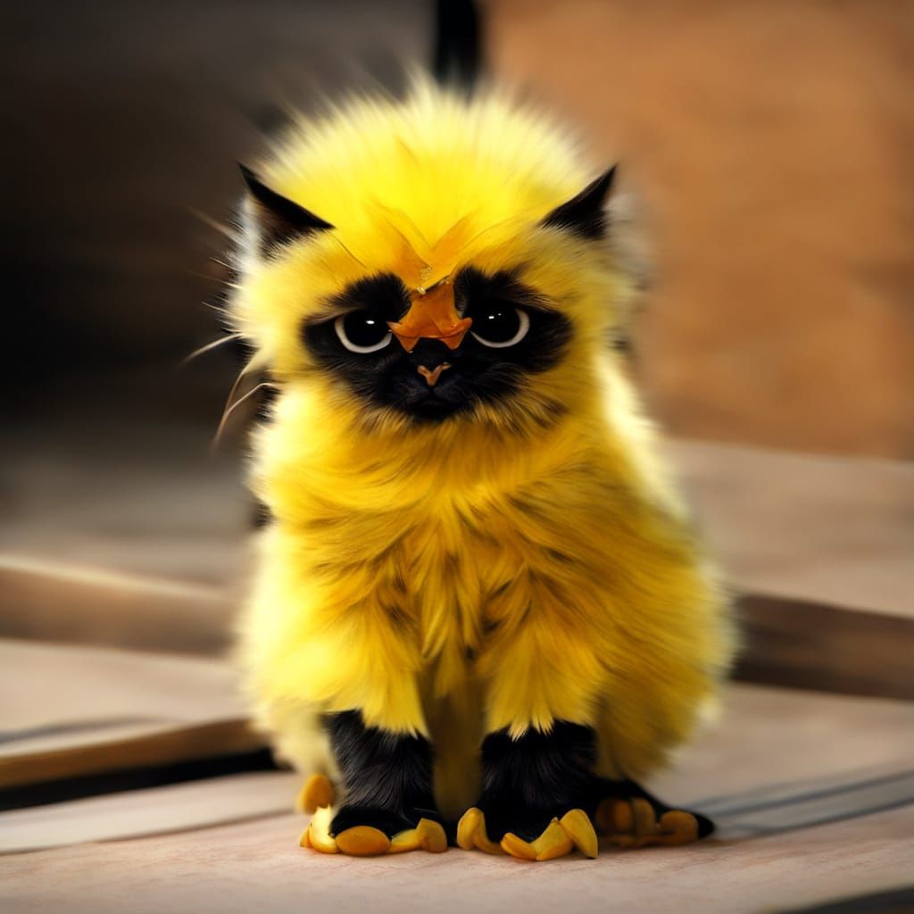 Cute Chick Faces Cruel Cat Ready to Pounce