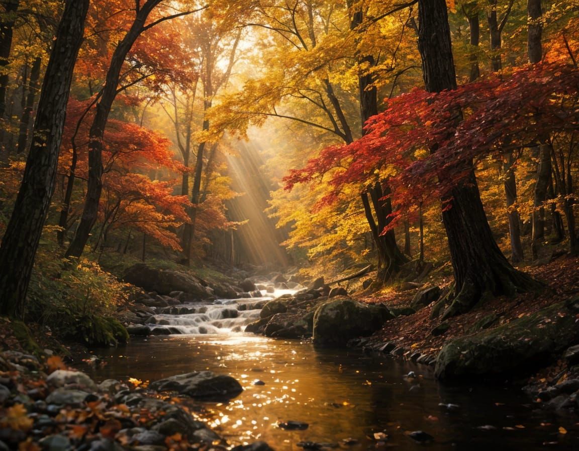 Sparkling autumn brook  by @John from Youngstown