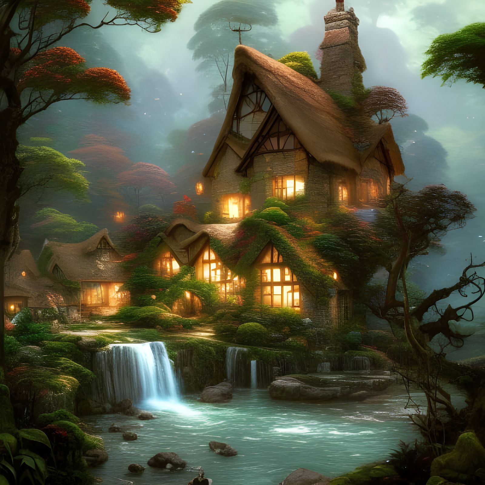 Forest homes - AI Generated Artwork - NightCafe Creator