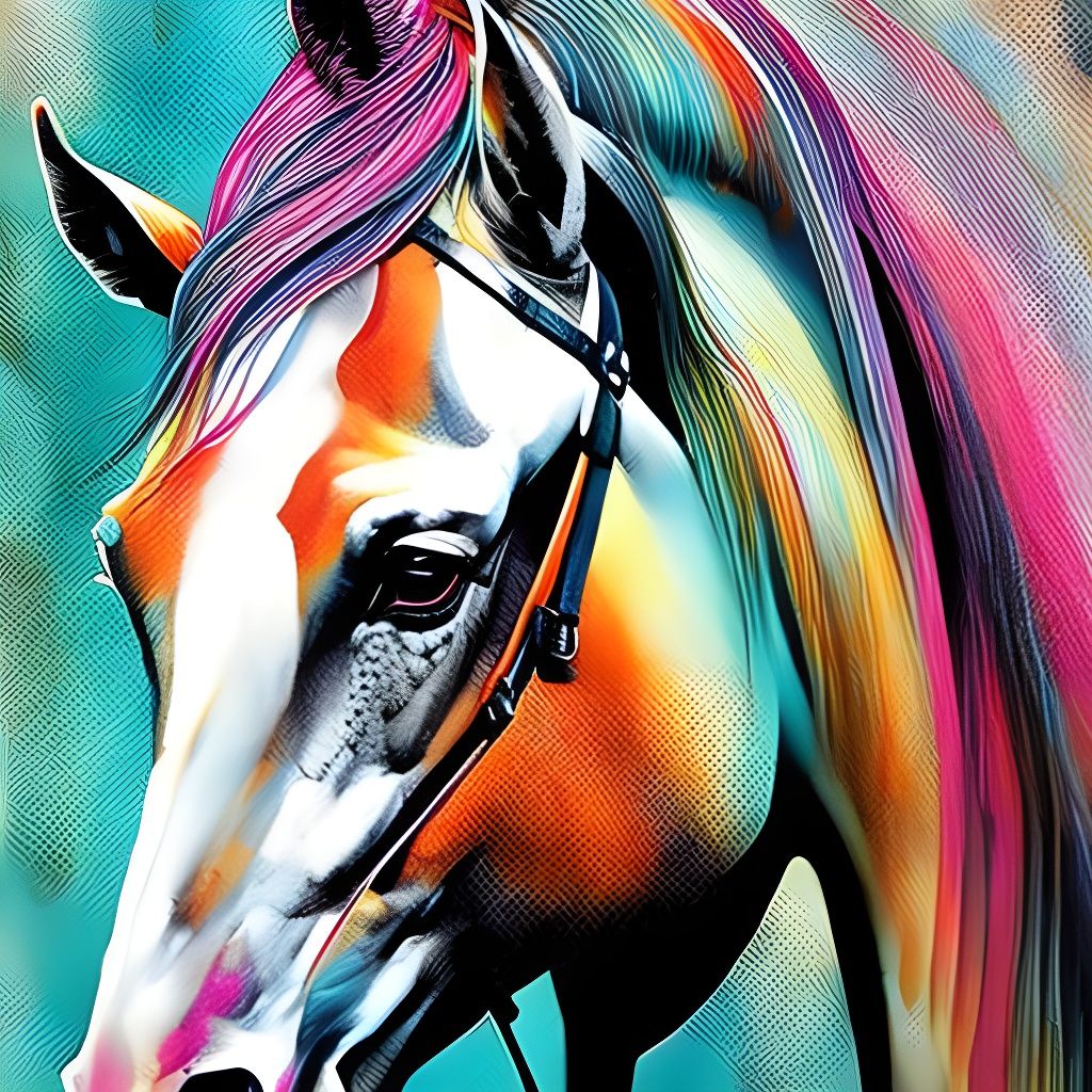 A horse in colors