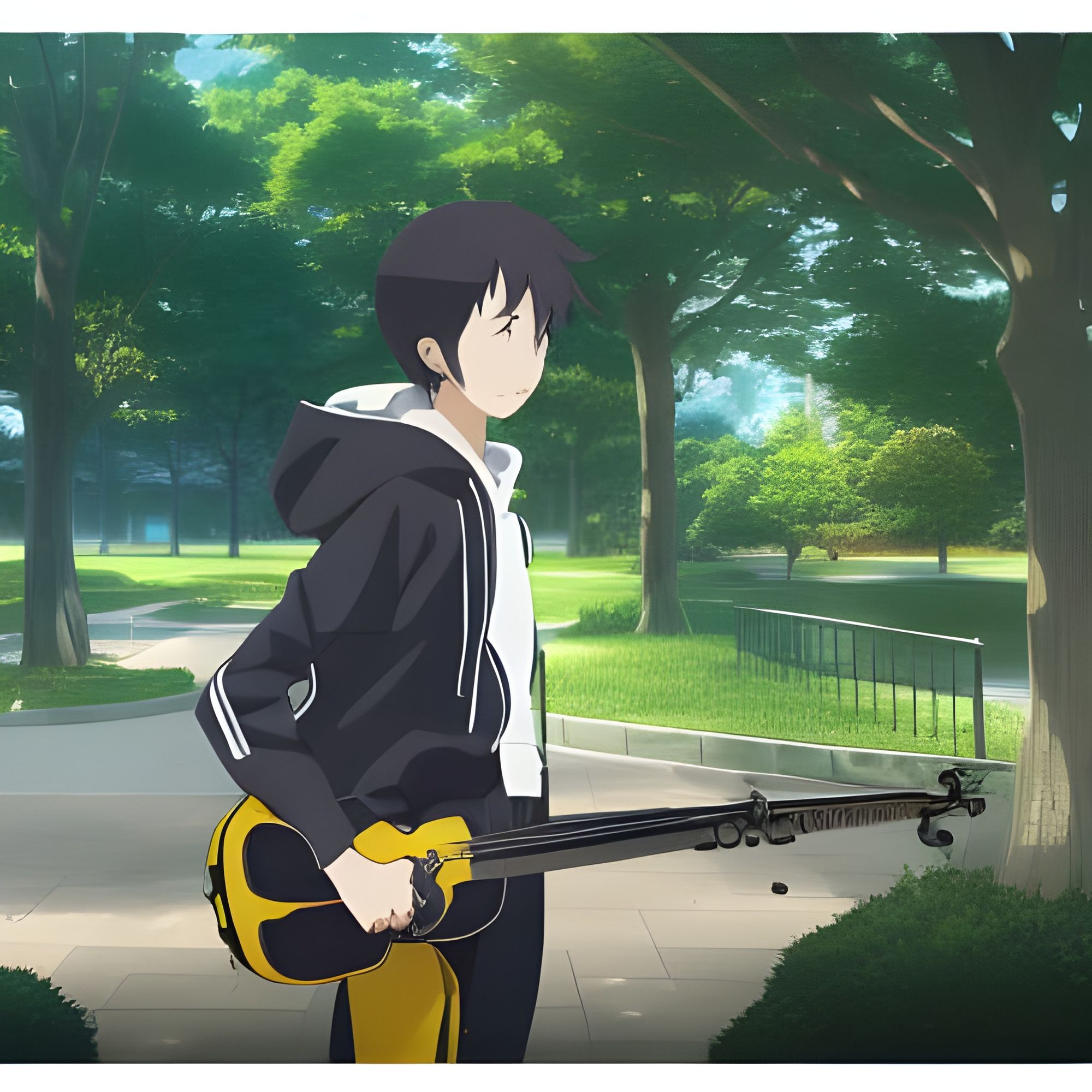 Playing my bass guitar | Anime Amino