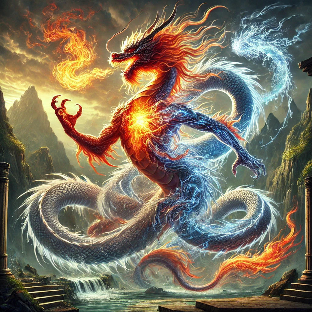 Here is the visual representation of the magic of the Great Eastern Dragons, showcasing their transformation and elemental power in a stunning scene. Let me know what you think!