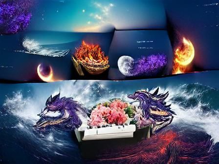 Purple Fire Flower Box Sad Dragon Moonlight Ocean