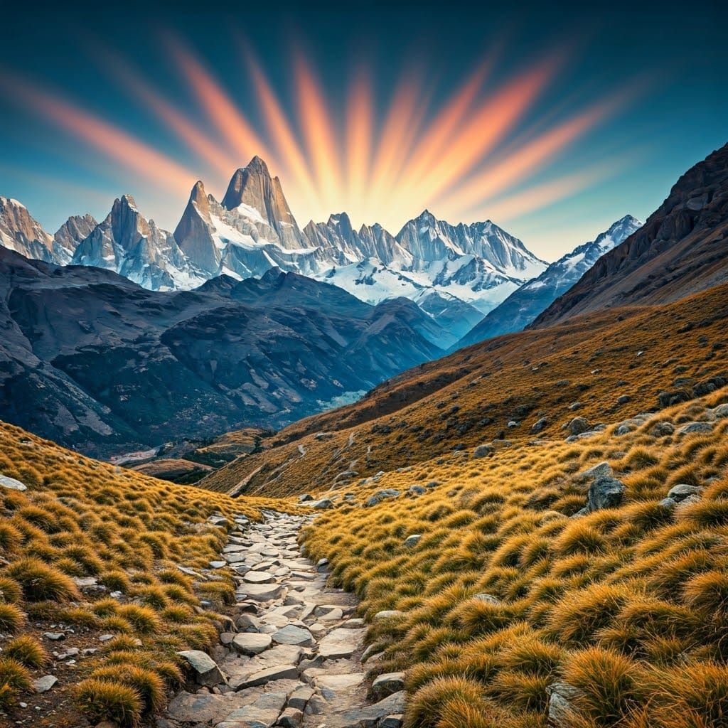 Mountain Sunrise with Vibrant Colors