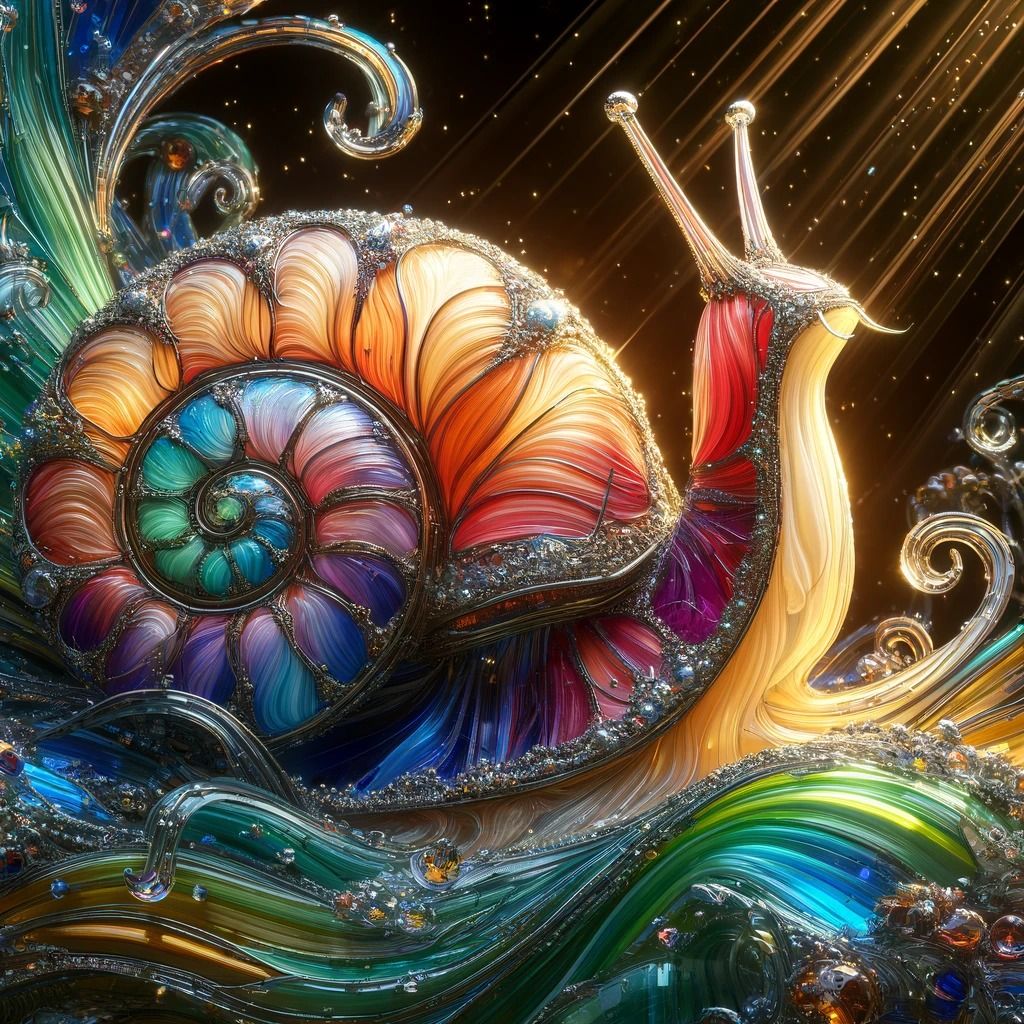 Spirals of Splendor: The Cosmic Dance of the Glass Snail
