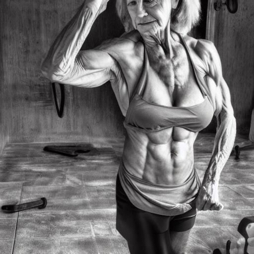 beautiful grandmother and fitness body