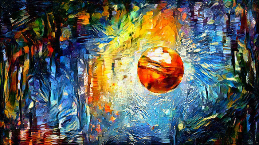 Planet in a starry night