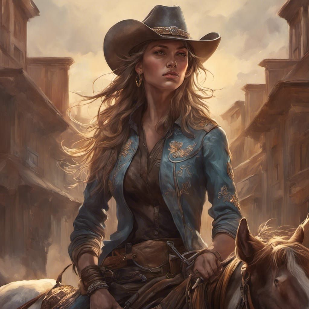 Cowgirl, Horse, Epic Cinematic Brilliant Stunning Intricate 